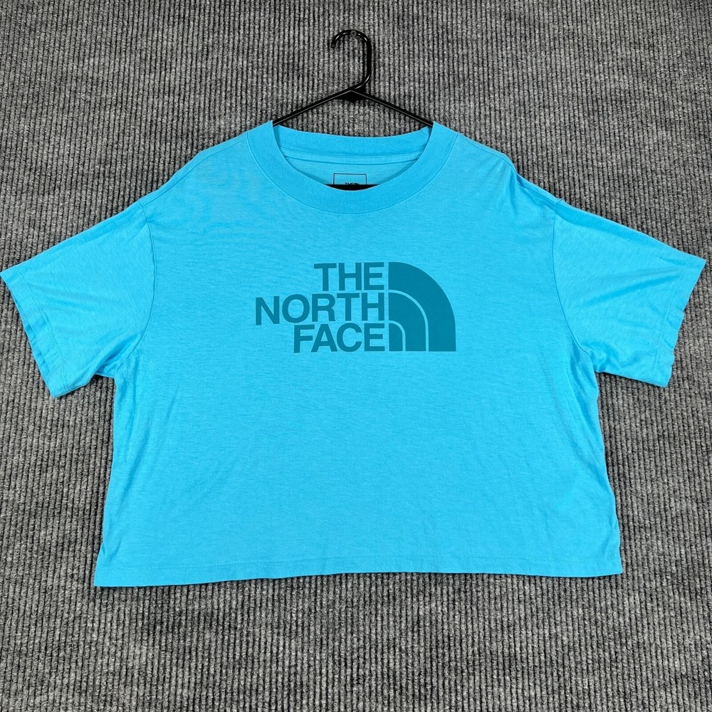 The North Face‎ Shirt Womens XL Extra Large Blue Short Sleeve Cropped Outdoor